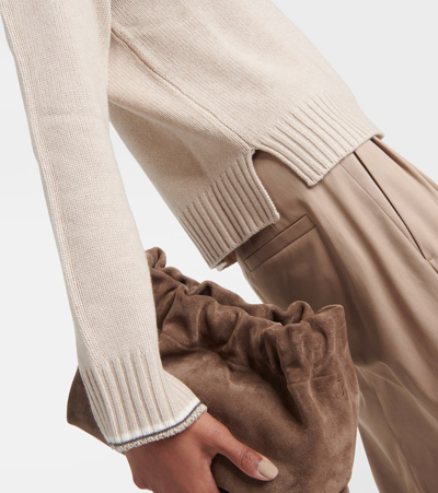 Brunello Cucinelli Cashmere And Silk Sweater In Brown