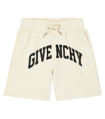 Shop Givenchy Logo Cotton-blend Jersey Shorts In White