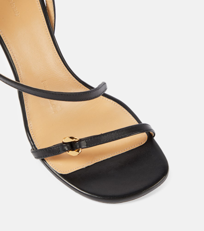 Jw Anderson 105mm Bubble Leather Sandals In Black