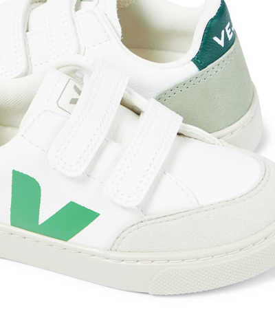 Shop Veja V-12 Leather Sneakers In Multicoloured