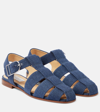 Shop Gabriela Hearst Lynn Denim Sandals In Blue