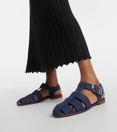 Gabriela Hearst Lynn Denim Fisherman Sandals In Blue
