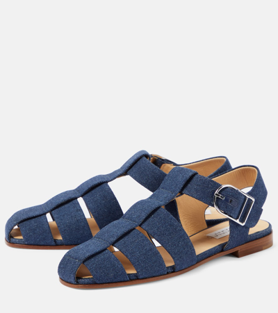 Gabriela Hearst Lynn Denim Fisherman Sandals In Blue