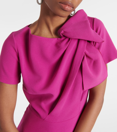 Shop Roksanda Bow-detail Midi Dress In Pink