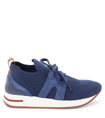 Shop Loro Piana 360 Lp Flexy Walk Knit Sneakers In Blue