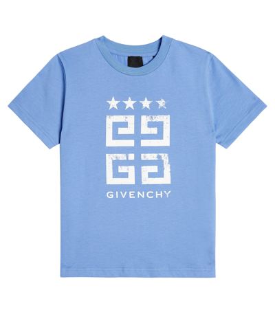 Shop Givenchy 4g Cotton Jersey T-shirt In Blue