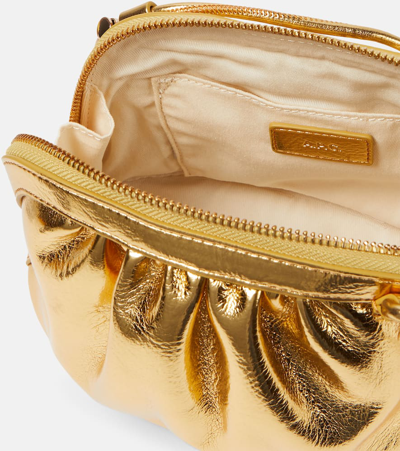 Shop Apc Bourse Ninon Small Faux Leather Crossbody Bag In Gold