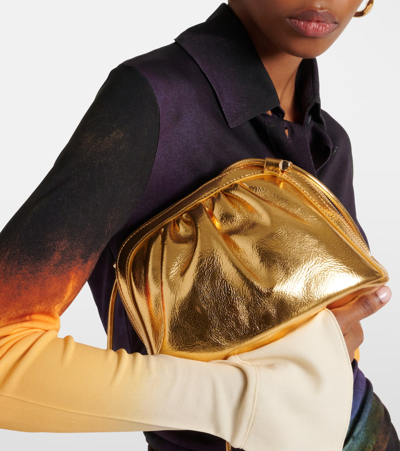 Shop Apc A. P.c. Bourse Ninon Small Faux Leather Crossbody Bag In Gold