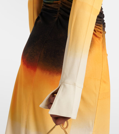 Shop Altuzarra Claudia Tie-dye Ruched Midi Dress In Multicoloured