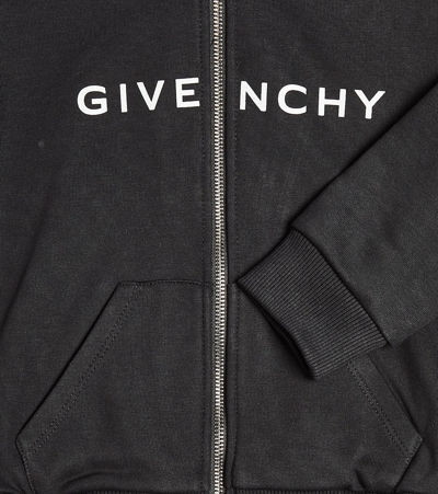 Shop Givenchy Logo Cotton-blend Jersey Track Jacket In Black