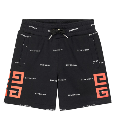 Givenchy Logo Cotton-blend Jersey Shorts In Black
