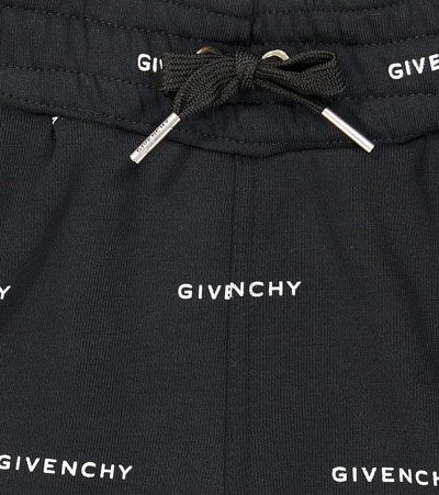 Shop Givenchy Logo Cotton-blend Jersey Shorts In Black