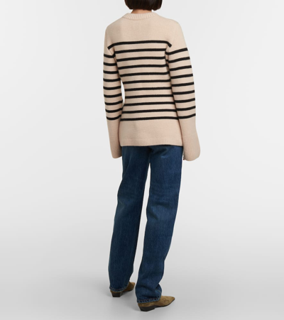Shop Khaite Suzette Striped Cashmere-blend Cardigan In Multicoloured