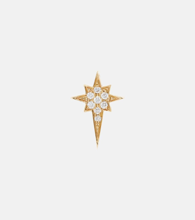 Robinson Pelham North Star Small 14kt Gold Single Earring With Diamonds In Gold