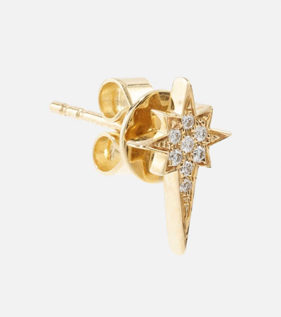 Robinson Pelham North Star Small 14kt Gold Single Earring With Diamonds In Gold
