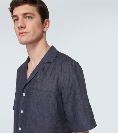 Lardini Linen Shirt In Blue