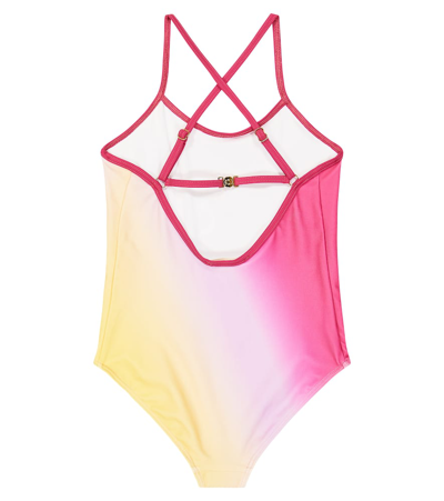 Shop Chloé Logo Tie-dye Swimsuit In Pink
