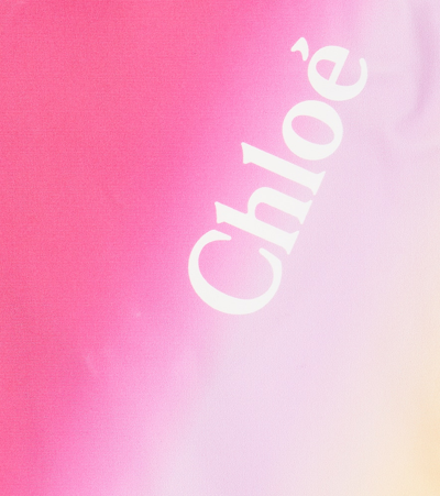 Shop Chloé Logo Tie-dye Swimsuit In Pink
