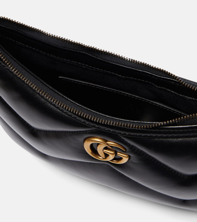Shop Gucci Gg Marmont Small Matelassé Leather Shoulder Bag In Black