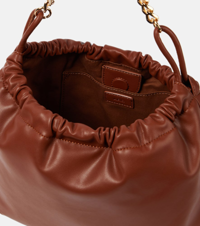 Shop Apc Sac Ninon Mini Faux Leather Shoulder Bag In Brown