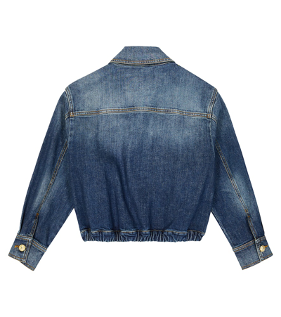 Shop Balmain Denim Jacket In Blue