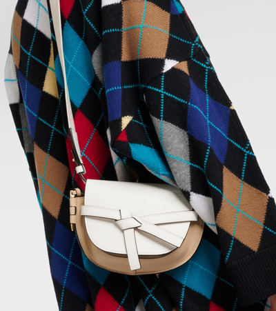 Shop Loewe Gate Dual Mini Leather Shoulder Bag In Multicolor