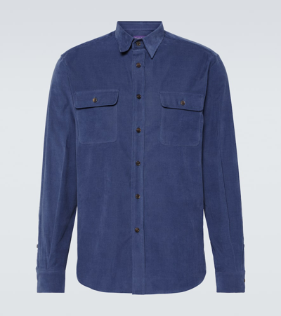 Shop Ralph Lauren Purple Label Cotton Shirt In Blue