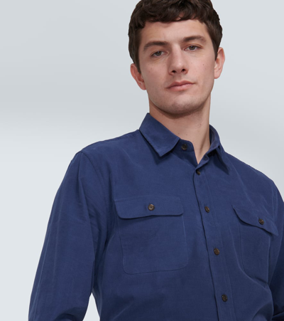 Shop Ralph Lauren Purple Label Cotton Shirt In Blue