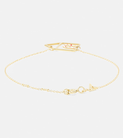 Aliita Casita 9kt Yellow Gold Bracelet With Enamel In Gold