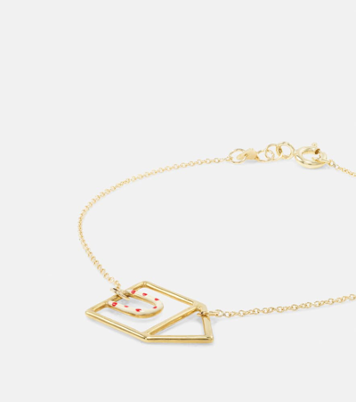 Aliita Casita 9kt Yellow Gold Bracelet With Enamel In Gold
