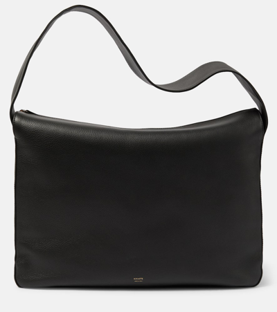 Shop Khaite Elena Large Leather Shoulder Bag In Black
