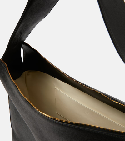 Shop Khaite Elena Large Leather Shoulder Bag In Black
