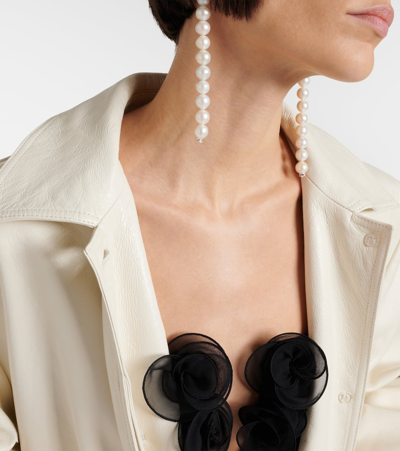 Shop Magda Butrym Pearl Drop Earrings In White