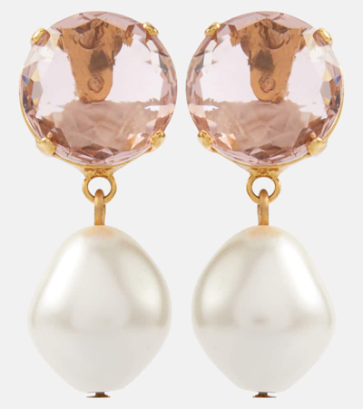 Shop Jennifer Behr Tabitha Embellished Drop Earrings In Pink