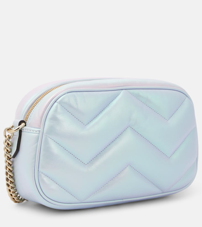 Shop Gucci Gg Marmont Small Leather Shoulder Bag In Silber