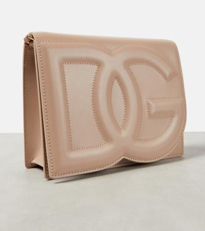 Dolce & Gabbana Women Dg Logo Leather Crossbody Bag In Pink