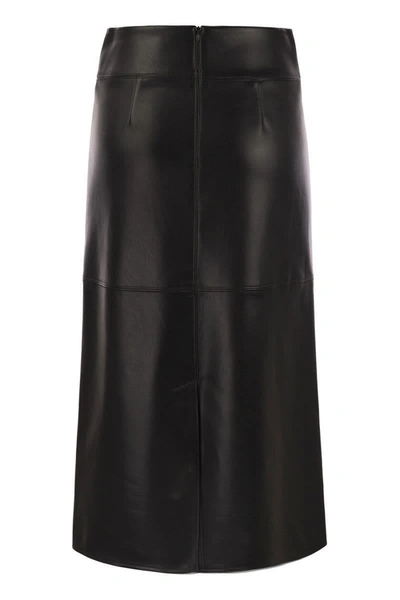 Shop 's Max Mara Rimini - Coated Fabric Skirt In Black