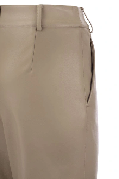 Shop 's Max Mara Soprano - Slim Trousers In Coated Fabric In Beige