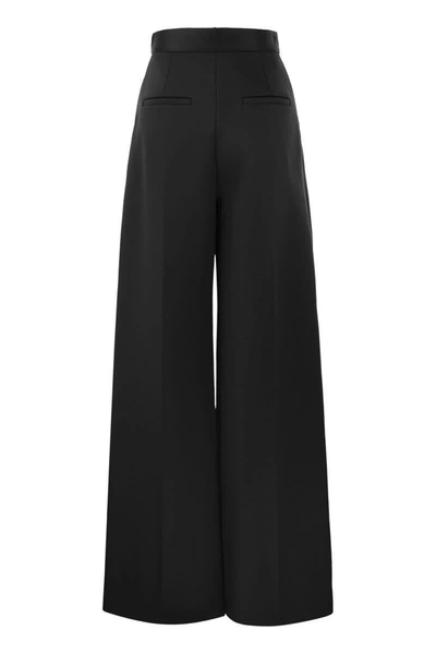 Shop Max Mara Zinnia - Scuba Jersey Flare Trousers In Black