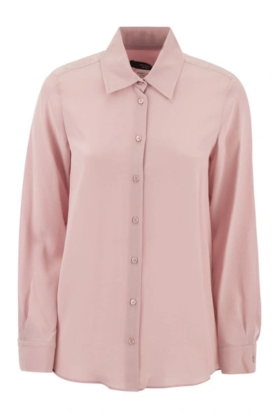 Shop Weekend Max Mara Geo - Pure Silk Shirt In Pink