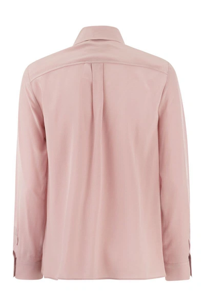 Shop Weekend Max Mara Geo - Pure Silk Shirt In Pink