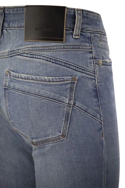 Shop Sportmax Umbria - Mini Flare Denim Trousers In Medium Denim