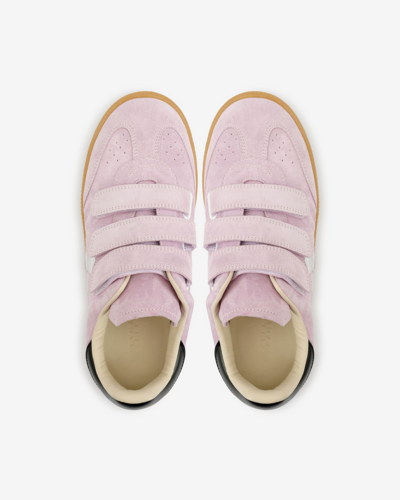 Isabel Marant Beth Mixed Leather Triple-grip Sneakers In Rosa