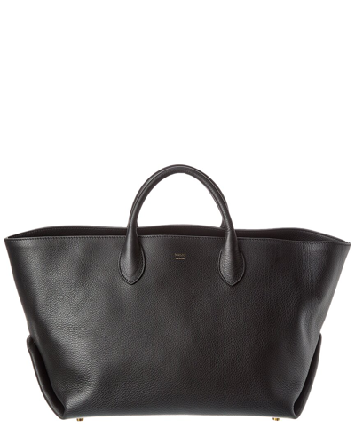 Shop Khaite Amelia Medium Leather Tote In Black