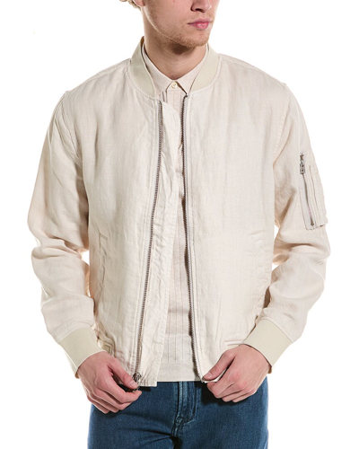Shop Joe's Jeans Ray Linen Bomber Jacket In White