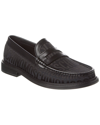 Shop Moschino Jacquard Loafer In Black