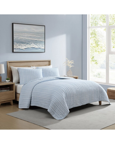 Shop Nautica 136tc Coleridge Stripe Reversible Cotton Quilt Set