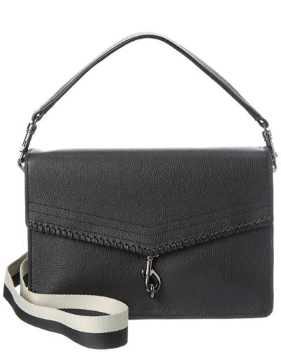 Shop Botkier Trigger Flap Leather Hobo Bag In Black