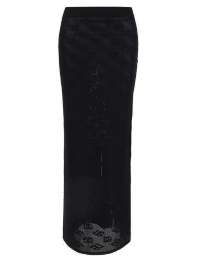 Shop Dolce & Gabbana Dg Logo Jacquard Mesh In Black