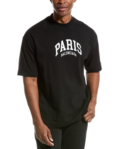 Shop Balenciaga Paris Medium T-shirt In Black